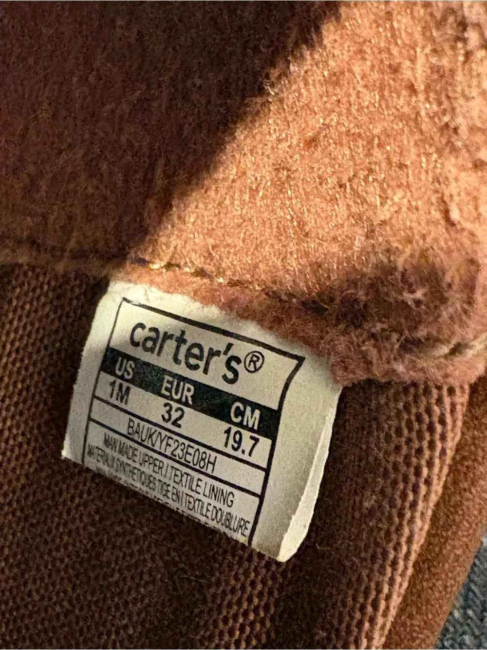 Carter's Brown Boys Boat Shoes. Size 1M. Excellent condition.